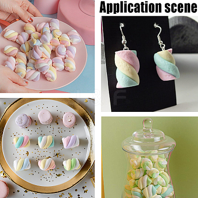 18Pcs Resin Artificial Marshmallow Model DIY-SC0030-89-1