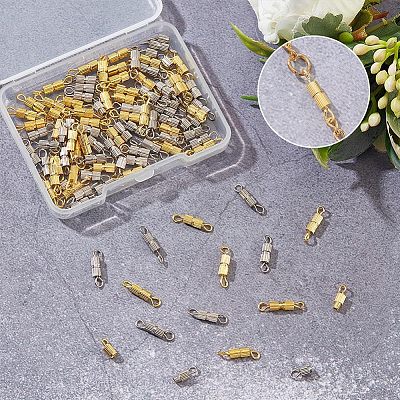 100pcs 2 Colors Brass Screw Clasps KK-NB0002-66-1