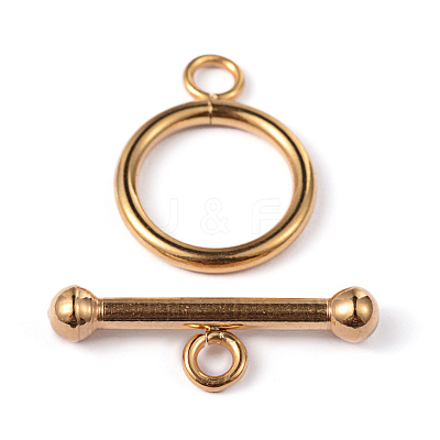 Ion Plating(IP) 304 Stainless Steel Ring Toggle Clasps LS-X-STAS-L176-13G-1