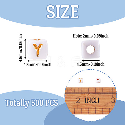 Opaque Acrylic Beads MACR-TAG0001-07Y-1