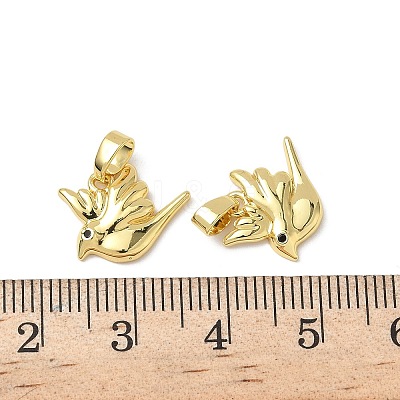 Brass Micro Pave Cubic Zirconia Pendants KK-I371-12G-1