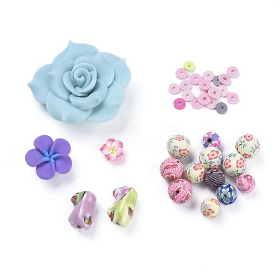 Handmade Polymer Clay & Porcelain Beads CLAY-XCP0001-01-1