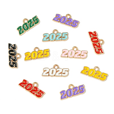 80Pcs 8 Colors Alloy Enamel Pendants ENAM-CJ0006-86-1