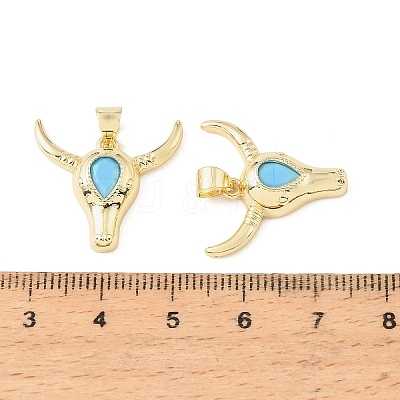 Brass Micro Pave Sky Blue Cubic Zirconia Pendants CU-CBA9CBD-11G-1