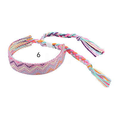 Cotton Braided Wave Pattern Cord Bracelet FIND-PW0013-002F-1