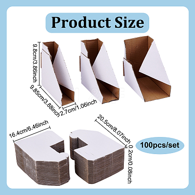100Pcs Folding Safety Kraft Paper Photo Album Corner Protector FIND-WH0441-02-1