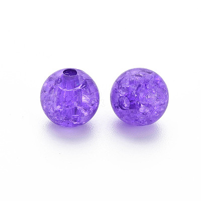 Transparent Crackle Acrylic Beads MACR-S373-66C-N21-1