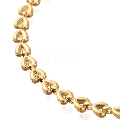 Ion Plating(IP) 304 Stainless Steel Heart Link Bracelets for Women BJEW-H613-03G-1