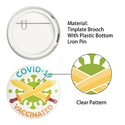 Tinplate Brooch JEWB-WH0012-003-1