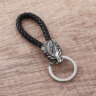 Braided PU Leather Keychains RE1354-1