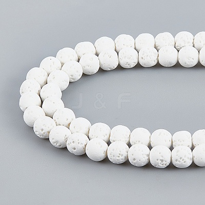 Natural Lava Rock Beads Strands G-S247-6mm-08-1