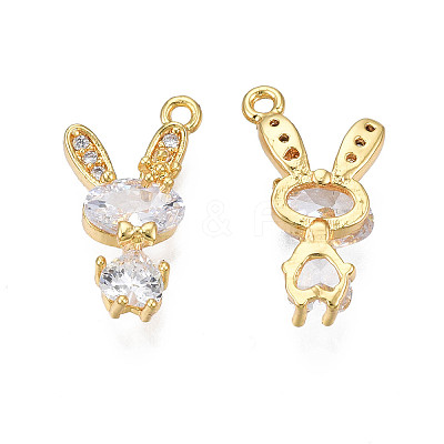 Brass Micro Pave Cubic Zirconia Charms X-KK-N231-244-1