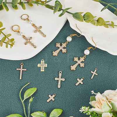 24Pcs 12 Styles Alloy Crystal Rhinestone Pendants FIND-SC0010-80-1