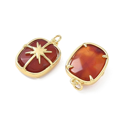Brass & Natural Carnelian Pendants GG-CBAD360-19G-02-1