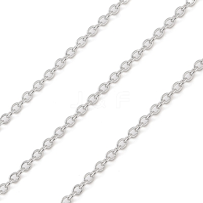 Anti-Tarnish Rhodium Plated 925 Sterling Silver Cable Chains LS-STER-E072-02P-04-1