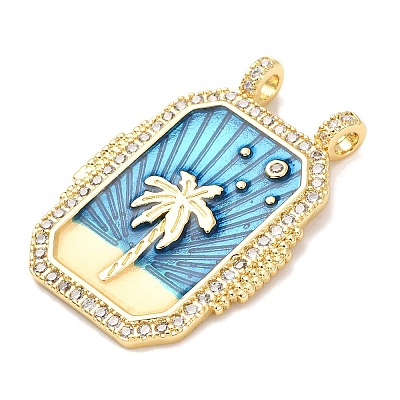 Brass Micro Pave Cubic Zirconia Pendants KK-K408-72G-1