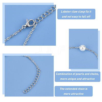 4Pcs 2 Colors Acrylic Pearl Beaded Bracelets Set for Girl Women BJEW-UN0001-21-1