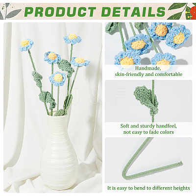 Handmade Crochet Cotton Artificial Flower AJEW-WH0009-75A-1