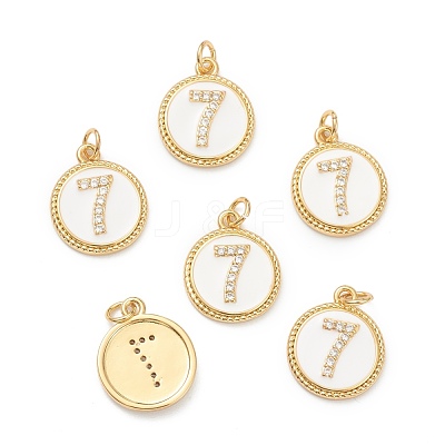 Brass Micro Pave Clear Cubic Zirconia Charms ZIRC-J040-44G-07-1
