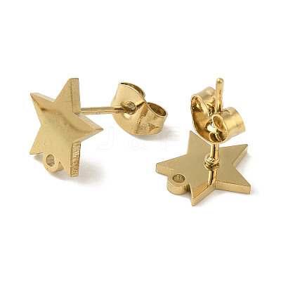 Ion Plating(IP) 304 Stainless Steel Stud Earring Findings STAS-I206-70G-1