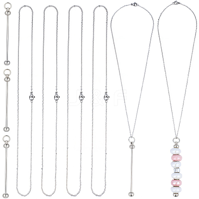 6Pcs 304 Stainless Steel Cable Chain Necklaces for Men Women NJEW-SC0001-80B-1