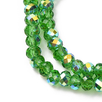 Electroplate Transparent Glass Beads Strands EGLA-A046-01A-03-1