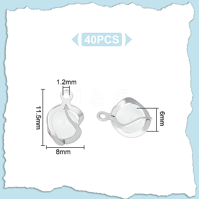 40Pcs White Cat Eye Charms STAS-UN0045-89-1