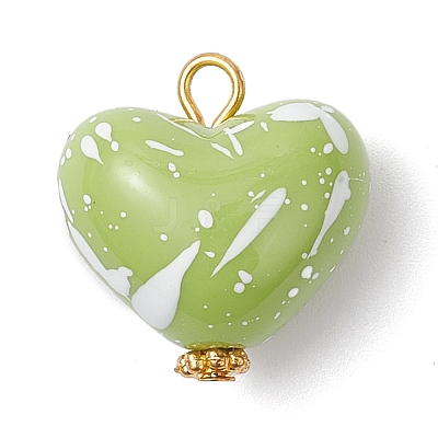 Opaque Spray Painted Acrylic Pendants PALLOY-JF04472-1