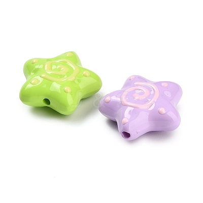 Baking Paint Opaque Acrylic Beads SACR-P035-08-1