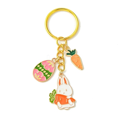 Easter Egg & Rabbit & Carrot Alloy Enamel Pendant Keychain KEYC-JKC00580-05-1