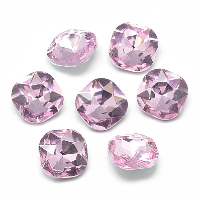 Pointed Back Glass Rhinestone Cabochons RGLA-T032-12x12mm-03-1