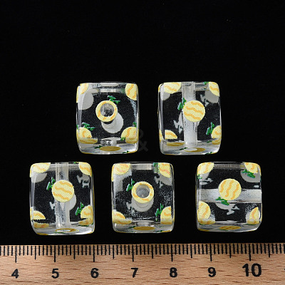 Transparent Printed Acrylic Beads MACR-S374-08A-01-1