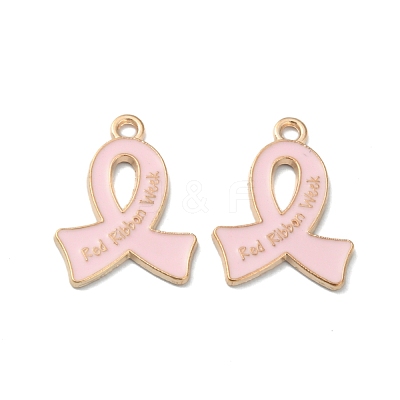 Light Gold Tone Zinc Alloy Enamel Pendants ENAM-WH0061-11B-1