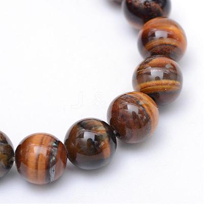 Round Natural Tiger Eye Bead Strands G-R345-4mm-25-1