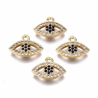 Brass Micro Pave Cubic Zirconia Charms KK-Q277-071-NF-1