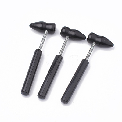 Natural Blackstone  Hand Massage Sticks DJEW-N002-01A-1