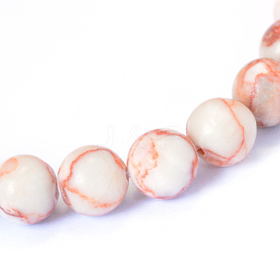 Natural Red Netstone Round Bead Strands X-G-E334-8mm-06-1