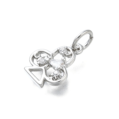 Brass Micro Pave Cubic Zirconia Pendants KK-K400-46P-1