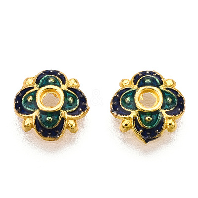 4-Petal Alloy Enamel Bead Caps X1-ENAM-TAC0023-04-1