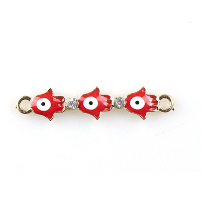 Alloy Evil Eye Enamel Connector Charms X1-FIND-TAC0016-24D-1