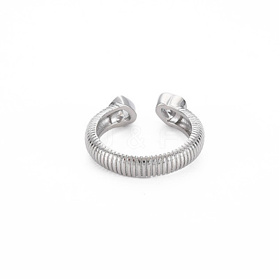Brass Micro Pave Cubic Zirconia Cuff Rings RJEW-S045-155P-1