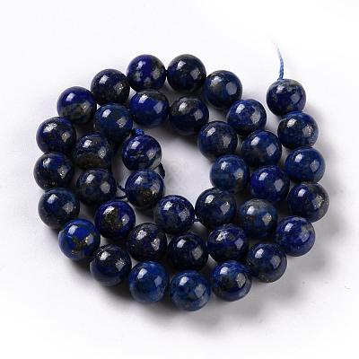 Natural Dyed Lapis Lazuli Bead Strands G-G953-04-10mm-1