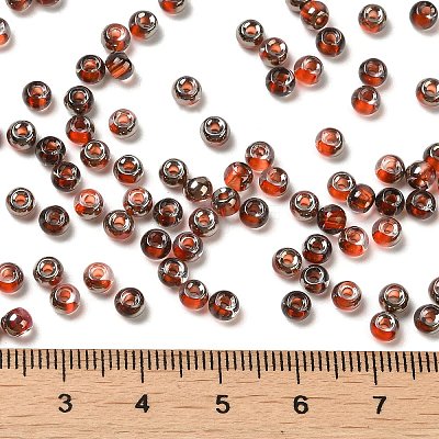 Transparent Inside Colours Glass Seed Beads SEED-H002-A-C205-1