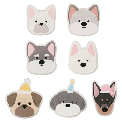 7Pcs 7 Colors Cartoon Dog Acrylic Brooch JEWB-TA0001-37-1