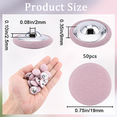 50Pcs 1-Hole Cloth Buttons DIY-GF0008-50B-1