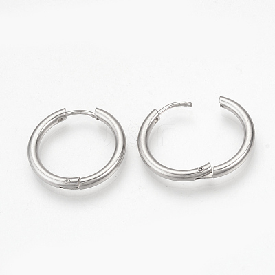 Tarnish Resistant 201 Stainless Steel Huggie Hoop Earrings MAK-R021-25mm-1