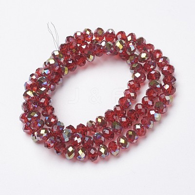 Electroplate Transparent Glass Beads Strands EGLA-A034-T4mm-S03-1