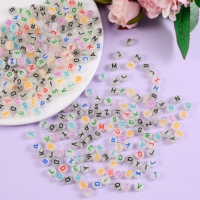 200g 2 Colors Luminous Acrylic Beads MACR-SZ0001-60-1