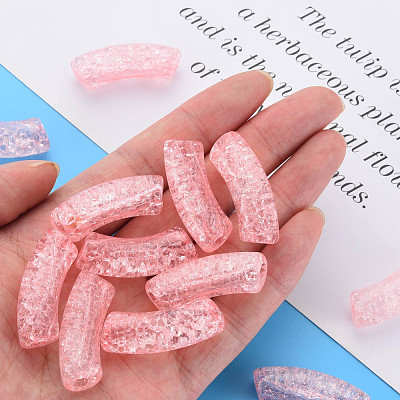 Transparent Crackle Acrylic Beads CACR-S009-001B-N26-1