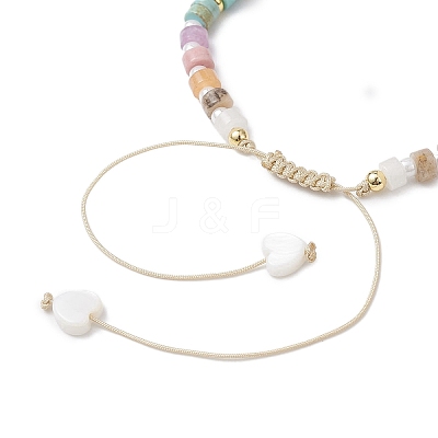 Natural Freshwater Shell & Mixed Gemstone Braided Bead Bracelets for Women BJEW-JB12717-1